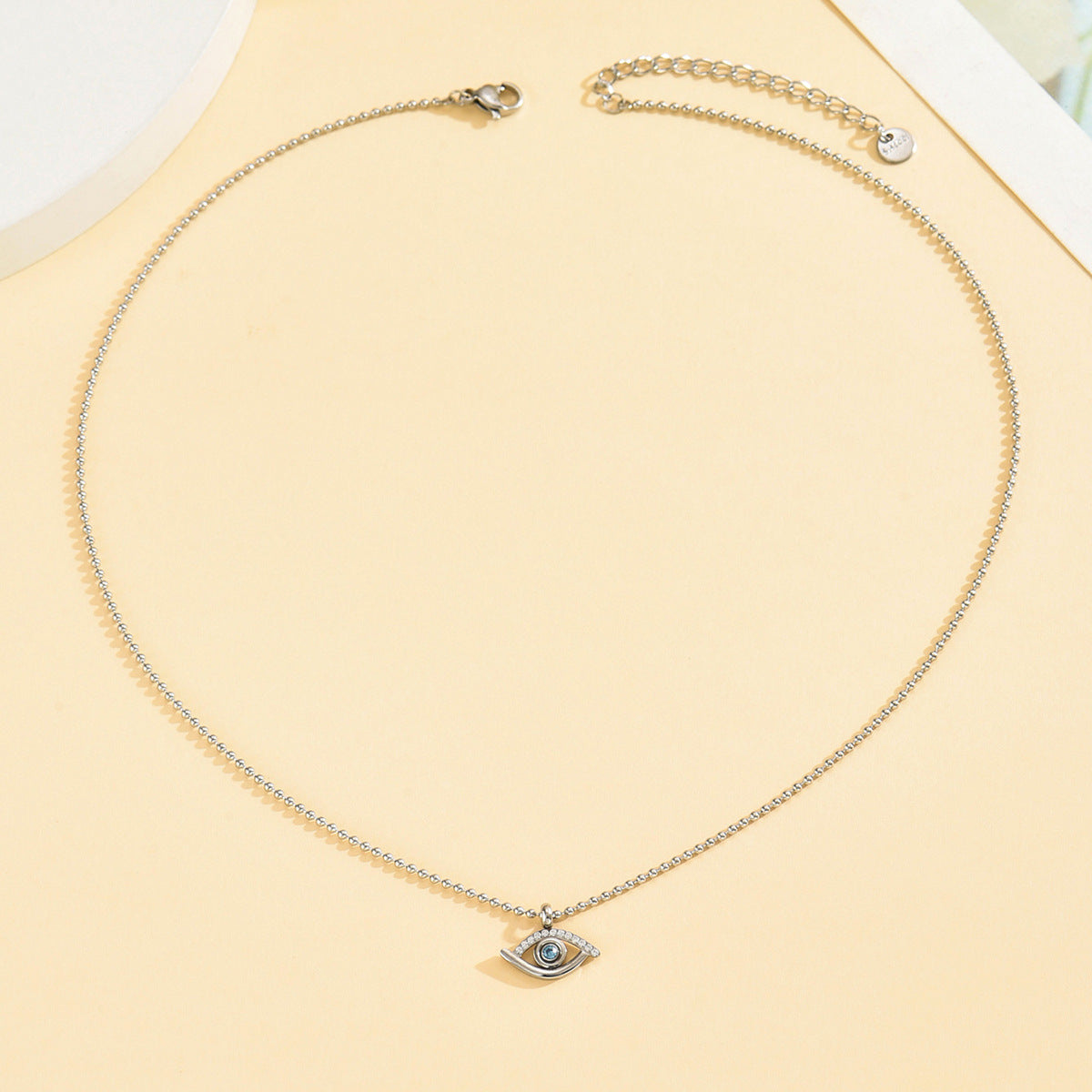 Wholesale Stainless steel evil eye bracelet with rhinestones