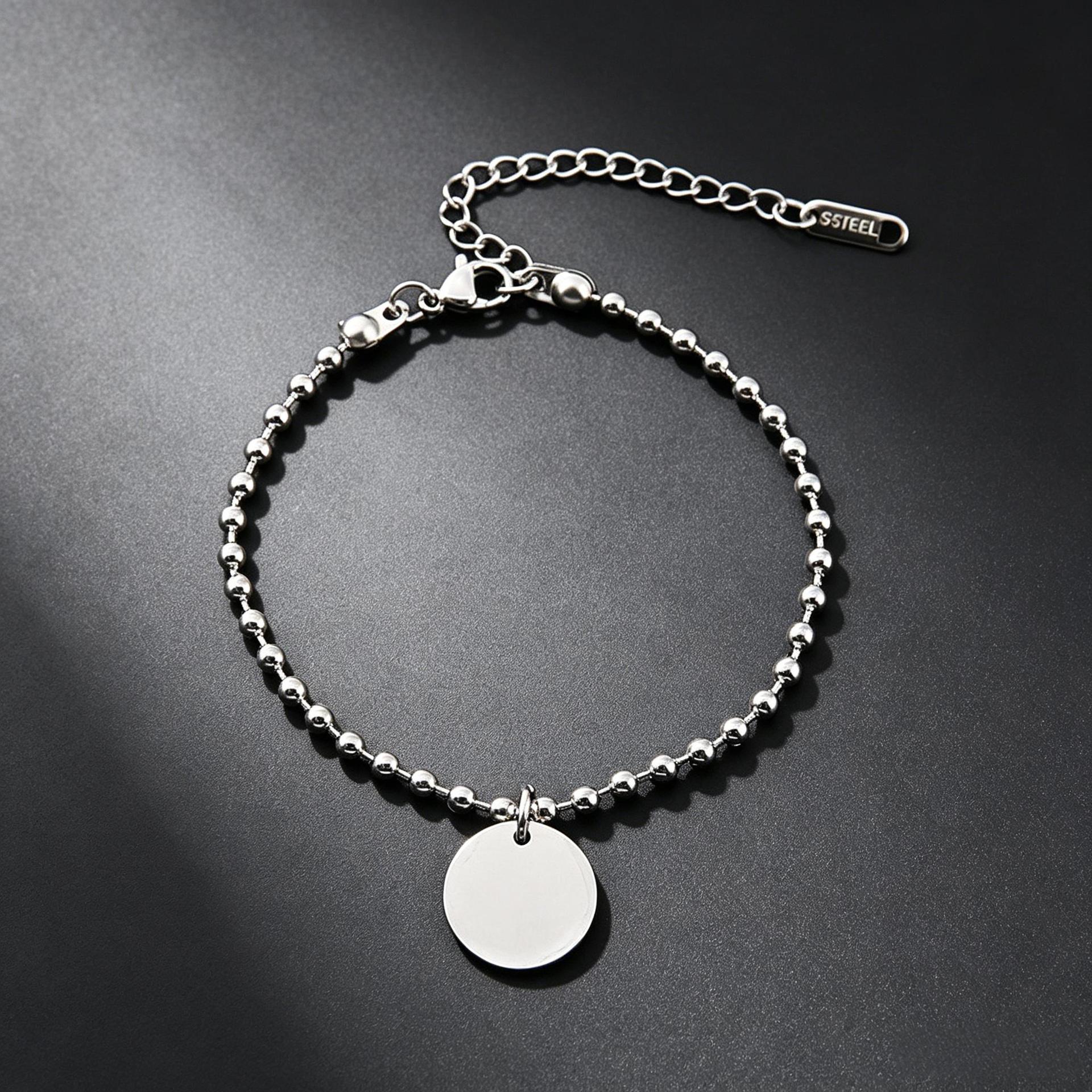 Wholesale Stainless Steel Adjustable Bead Bracelet - Minimalist Style,  Fashion Accessory for Resale