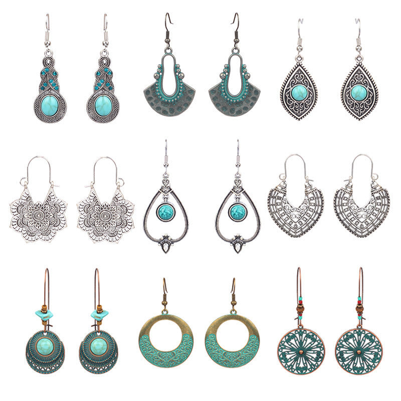 Wholesale Bohemian Turquoise Earrings for Party Wear Fashion Accessory
