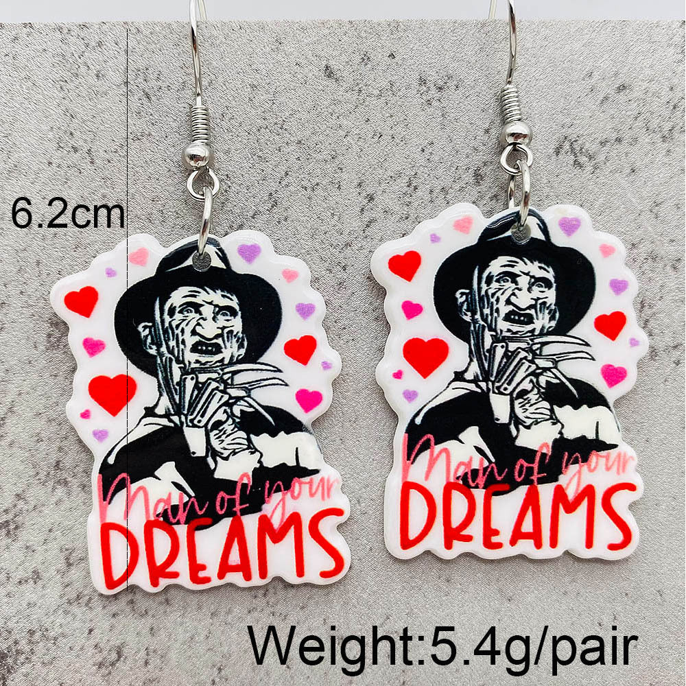 Wholesale  skull Horror  character acrylic earrings