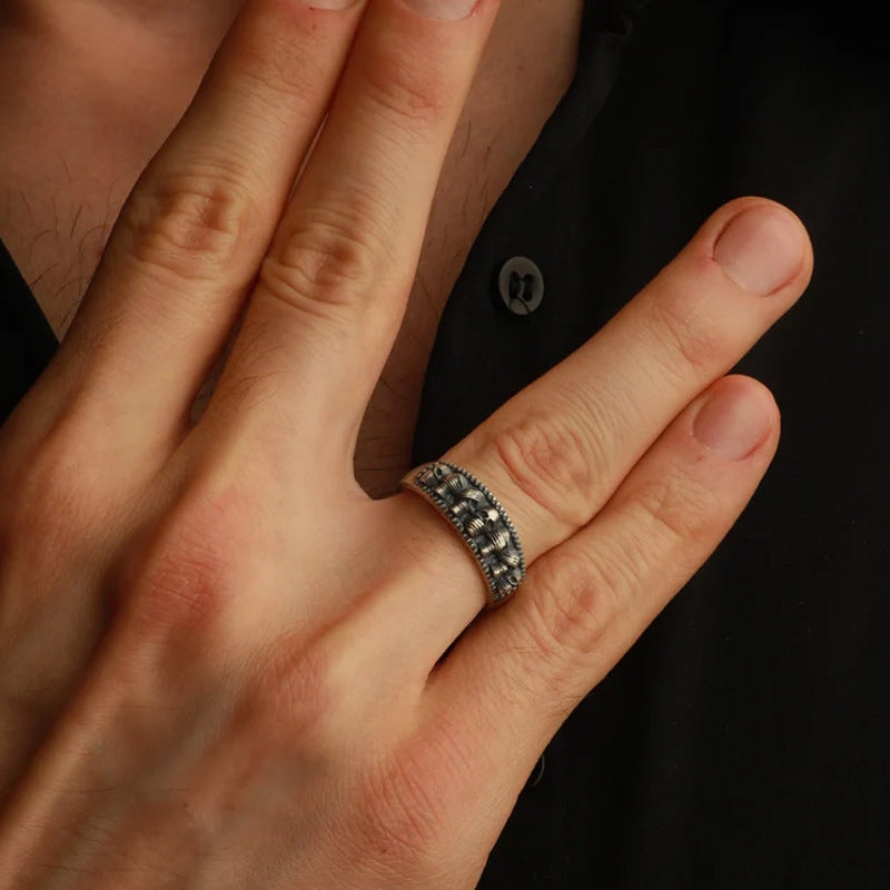 Wholesale Antique Silver Gothic Skull Vintage Couple Ring