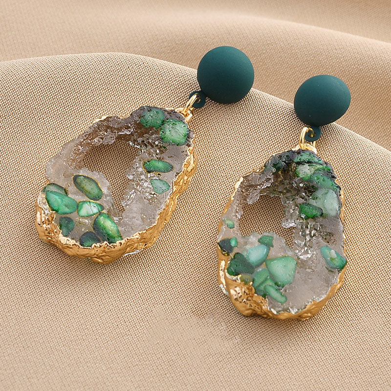 Wholesale Fashionable Retro Ethnic Style Hollow Silver Needle Earrings