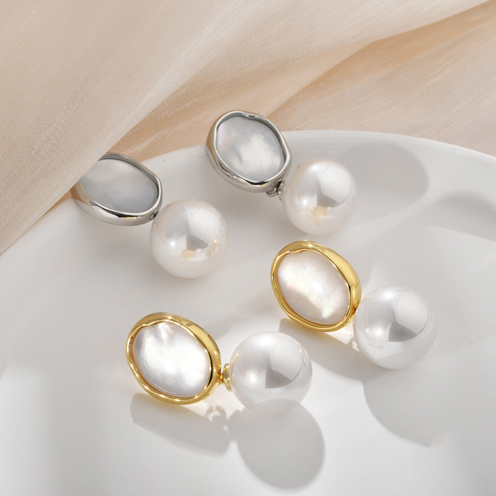 Wholesale Vintage pearl earrings light luxury ear pins earrings