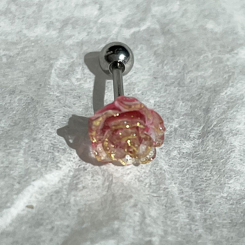 Wholesale Camellia Gold Foil Earrings