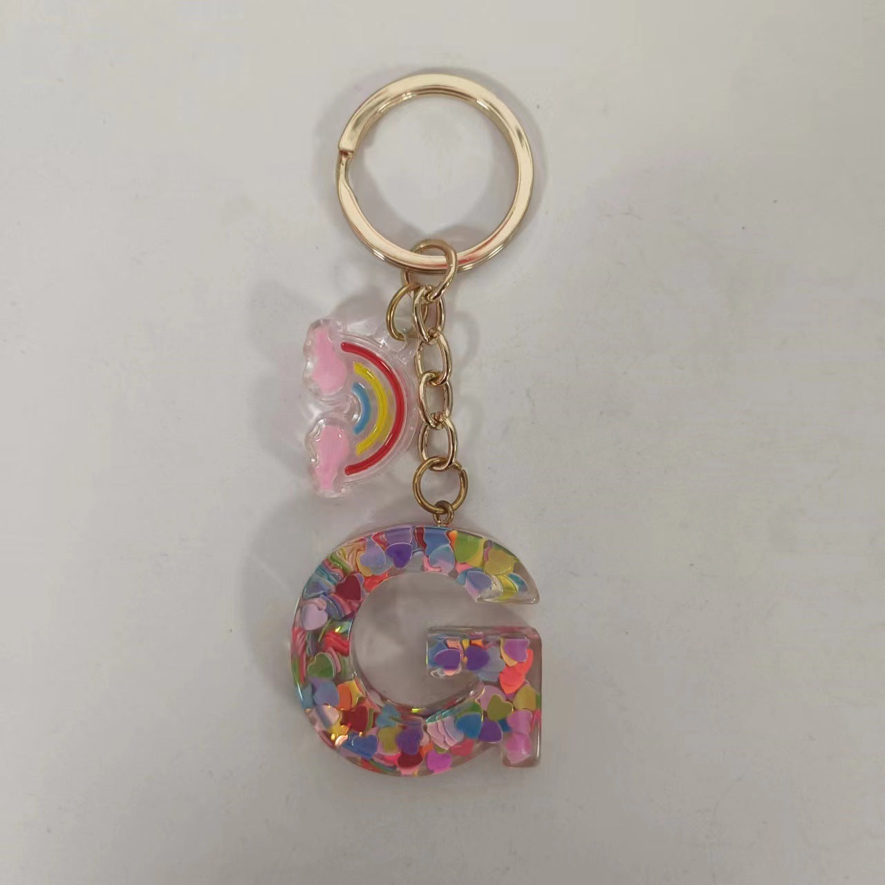 Wholesale Trendy Resin Alphabet Letter Keychains 26 A Z Iridescent Sequin Charm Set Party Gift Bag Charm Boutique Resale Accessory