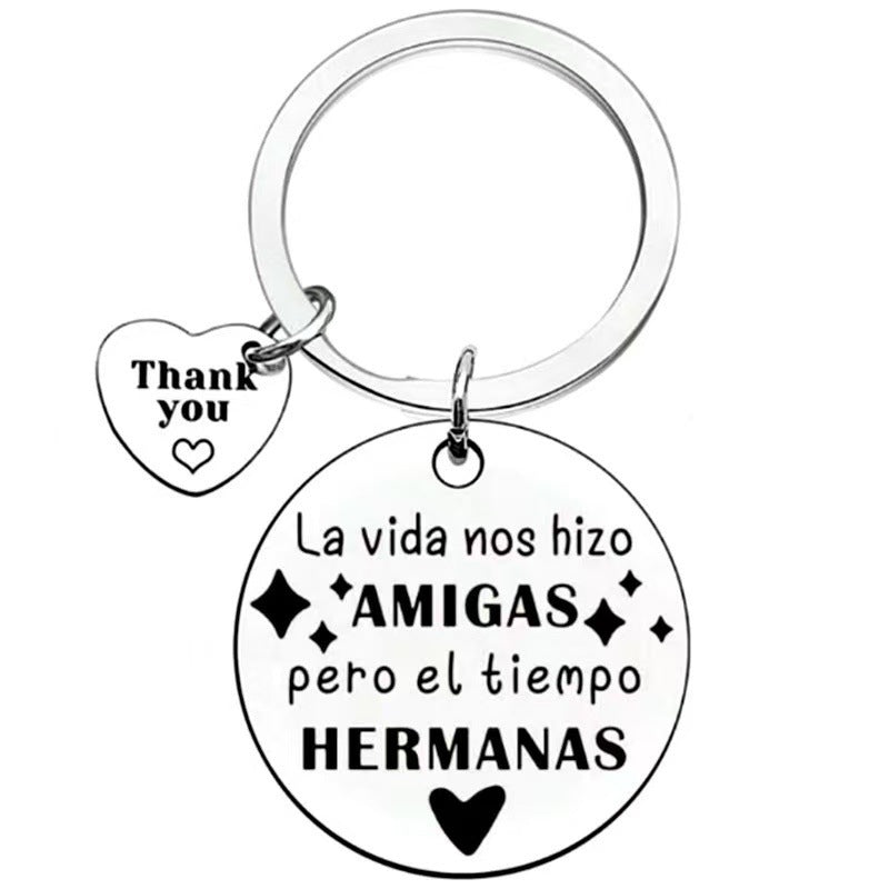 Wholesale Cartoon Theme Stainless Steel Keychain With Laser Engraving Stylish Key Ring Gift For Everyday Use
