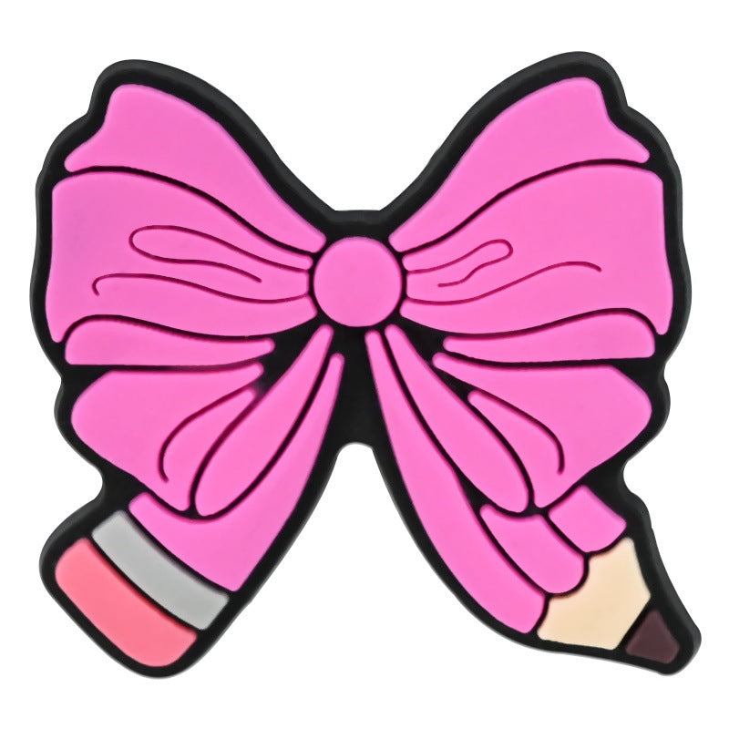 Wholesale  Random 100pcs Teacher' s Day Series  PVC Soft Rubber Shoe Buckle Decoration