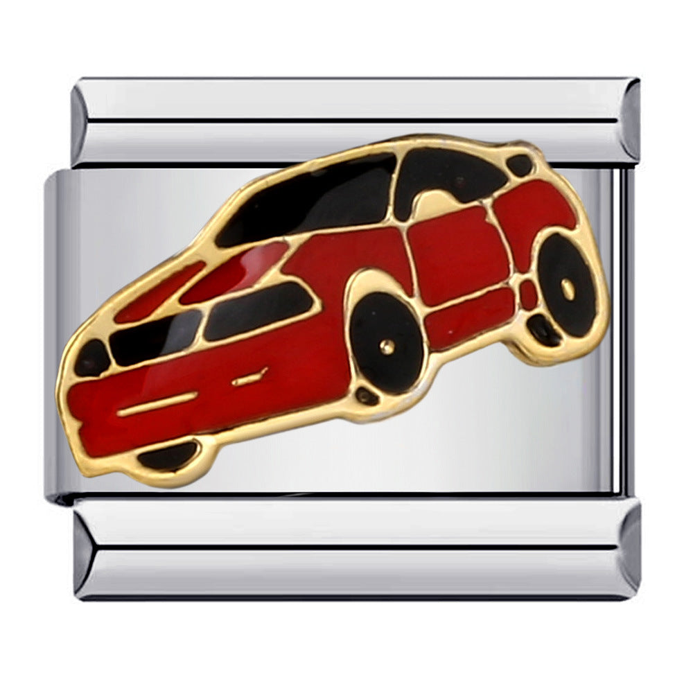 Wholesale Italian Charm Bracelet 9mm DIY Splicing Removable Fire Engine Series Stainless Steel Composable Bracelet