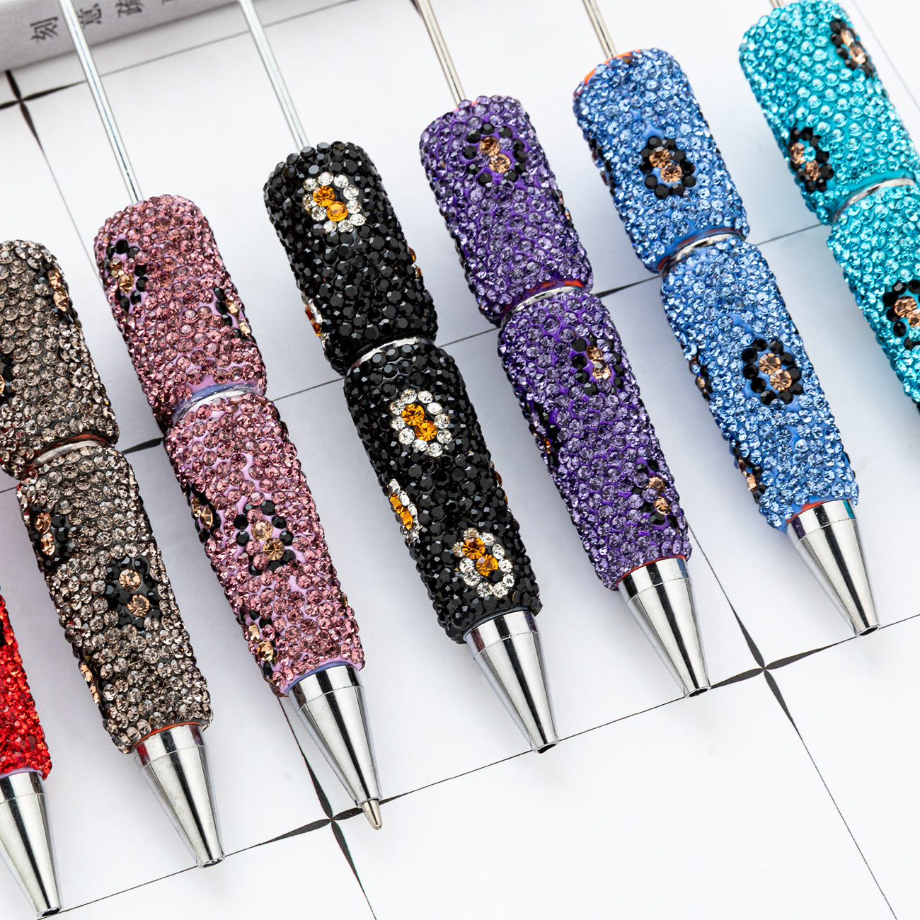 Wholesale Leopard Print Beadable Diamond Pens