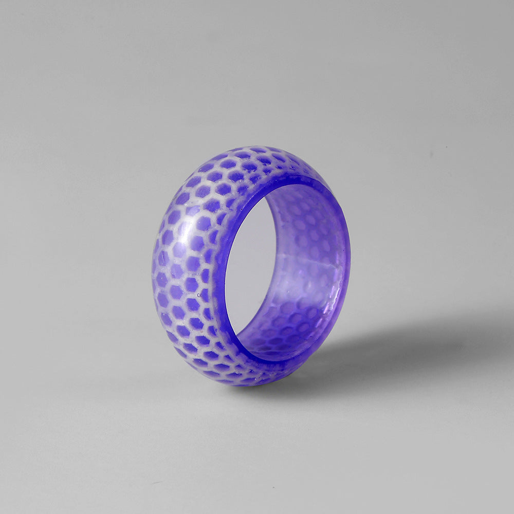 Wholesale Honeycomb Pattern Glow Ring Transparent Resin Men's and Women's Ring Glow Bracelet ACC-RS-ZeXi001