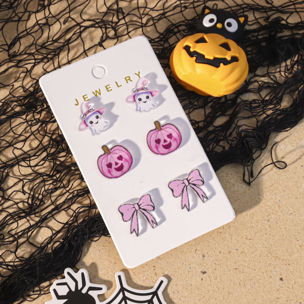 Wholesale  Acrylic Cute Ghost Bow Earrings