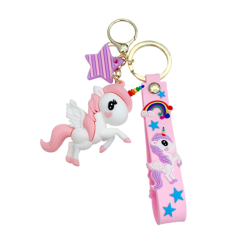 Wholesale Cartoon Cute Rainbow Pony Unicorn Keychains ACC-KC-GongZ026