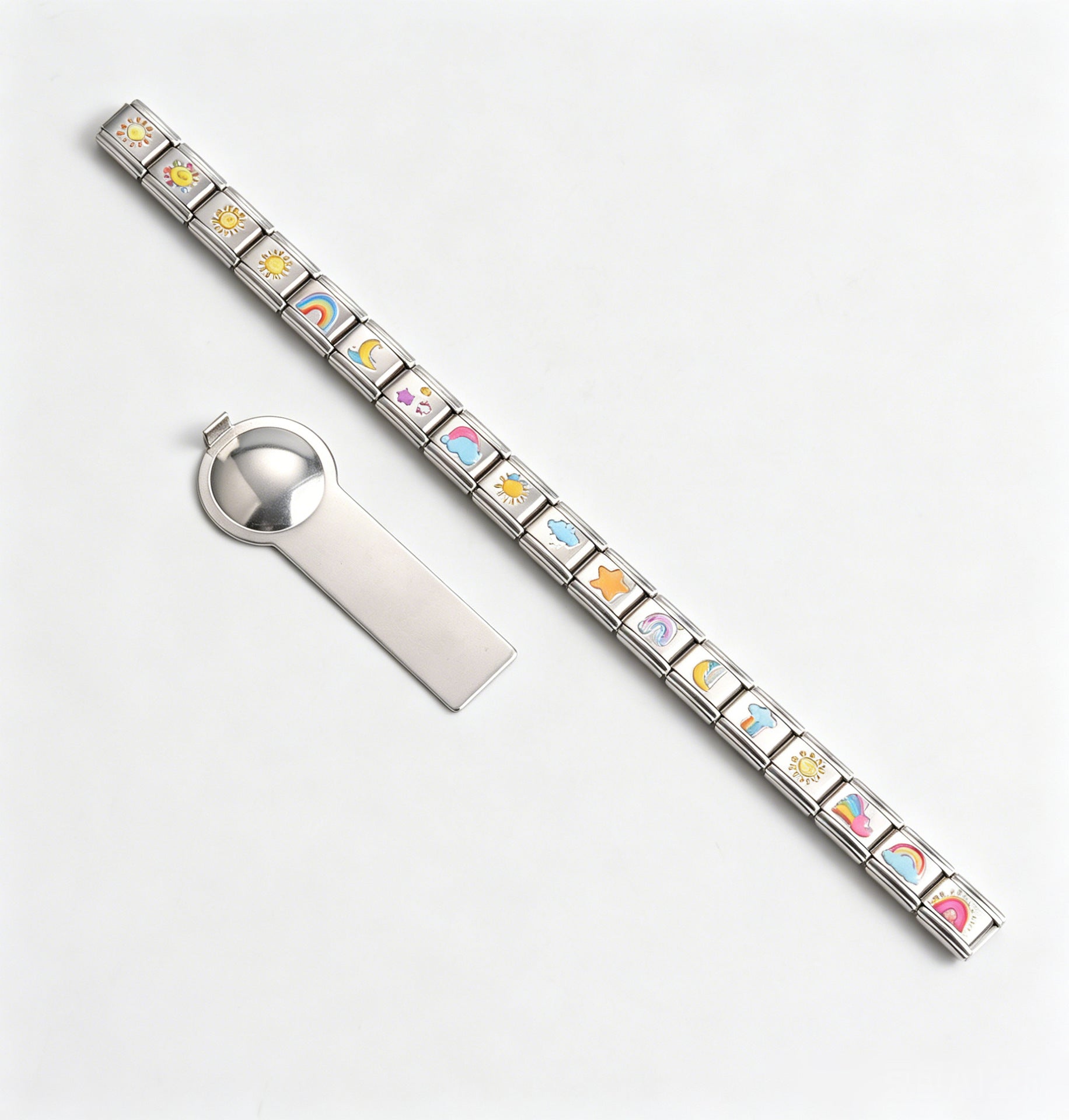 Wholesale Stainless Steel Italian Modular Colorful Bracelet DIY Watch Chain Fashion Accessory Gift for Unisex