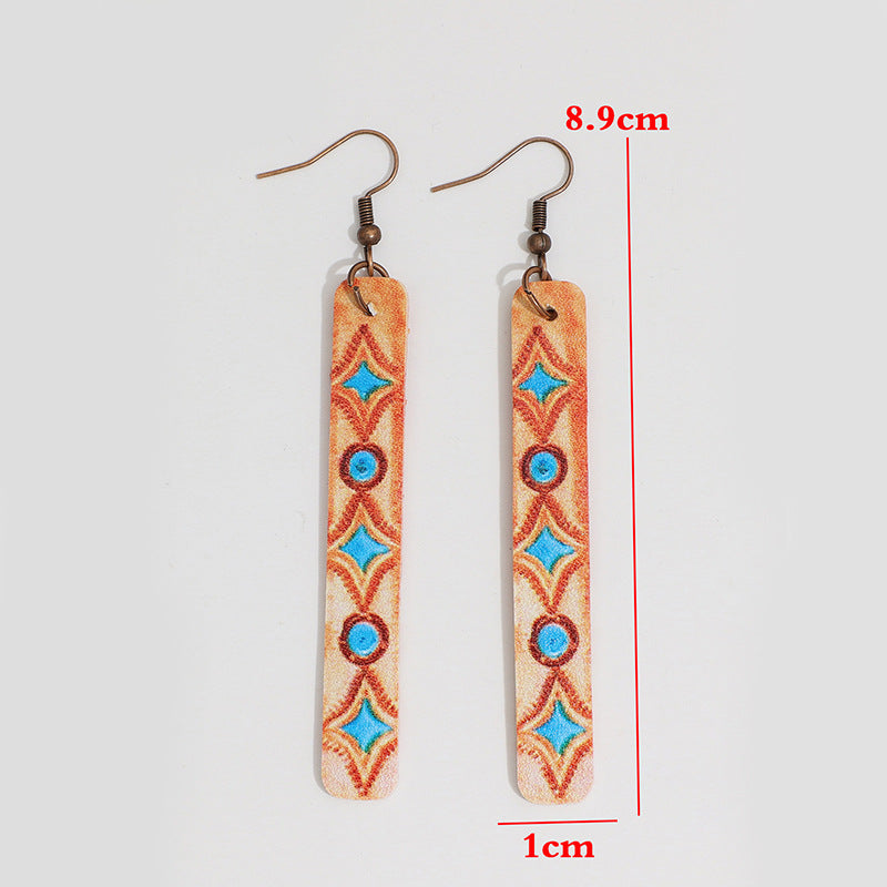 Wholesale Bohemian Retro Geometric Leather Earrings - Fashion Accessory for Party Wear