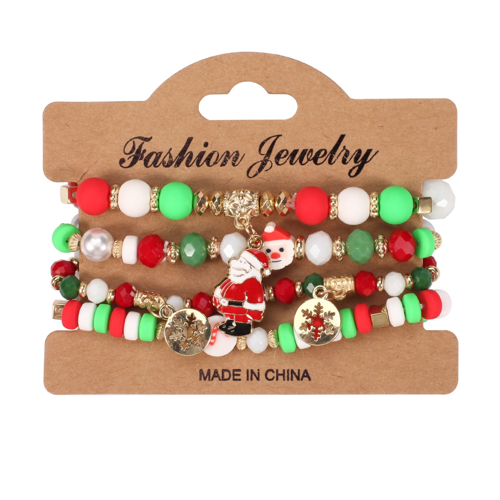 Wholesale Christmas Beaded Bracelet Snowman Christmas Tree Deer Antler Gift Bracelet Layered Bracelet Set ACC-BT-XinY016
