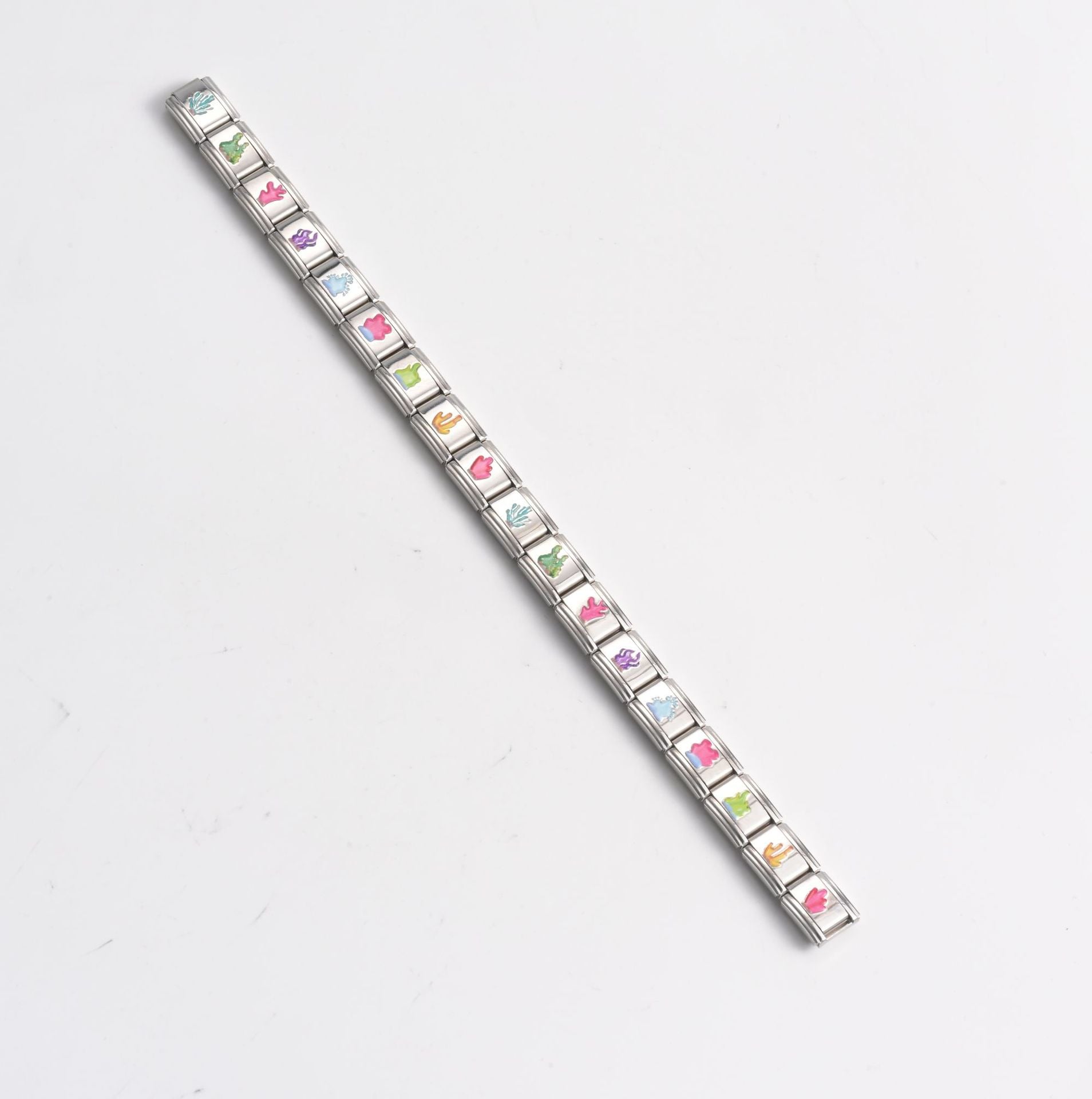 Wholesale Stainless Steel Modular Bracelet with UV Printed Pattern,  DIY Fashion Accessory for Everyday Wear