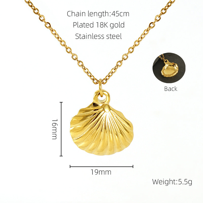 Wholesale Stainless Steel Rose Necklace Shell Titanium Steel Clavicle Chain Choker Necklace ACC-NE-ZhongXin002