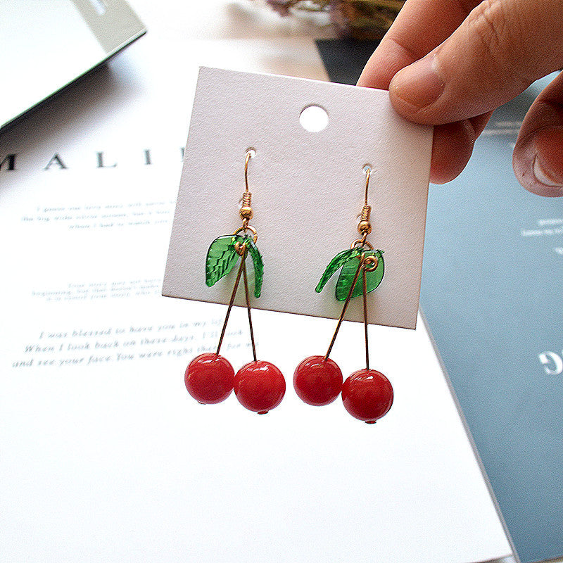 Wholesale Red Cherry Fruit Earrings ACC-ES-XN039