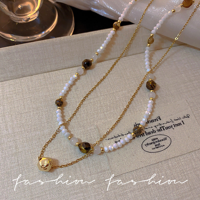 Wholesale  Titanium Steel Retro Necklace  Light Luxury Collarbone Chain Accessories