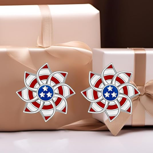 Wholesale  Independence Day Five-pointed Star Earrings