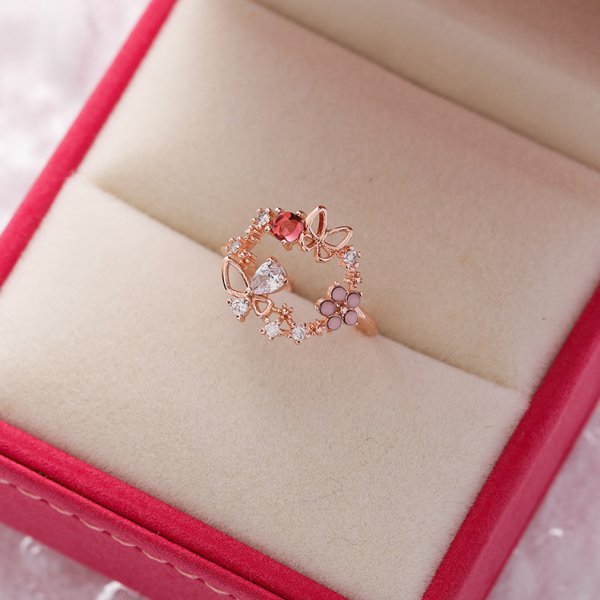 Wholesale  All-match Love Flower Opening Ring