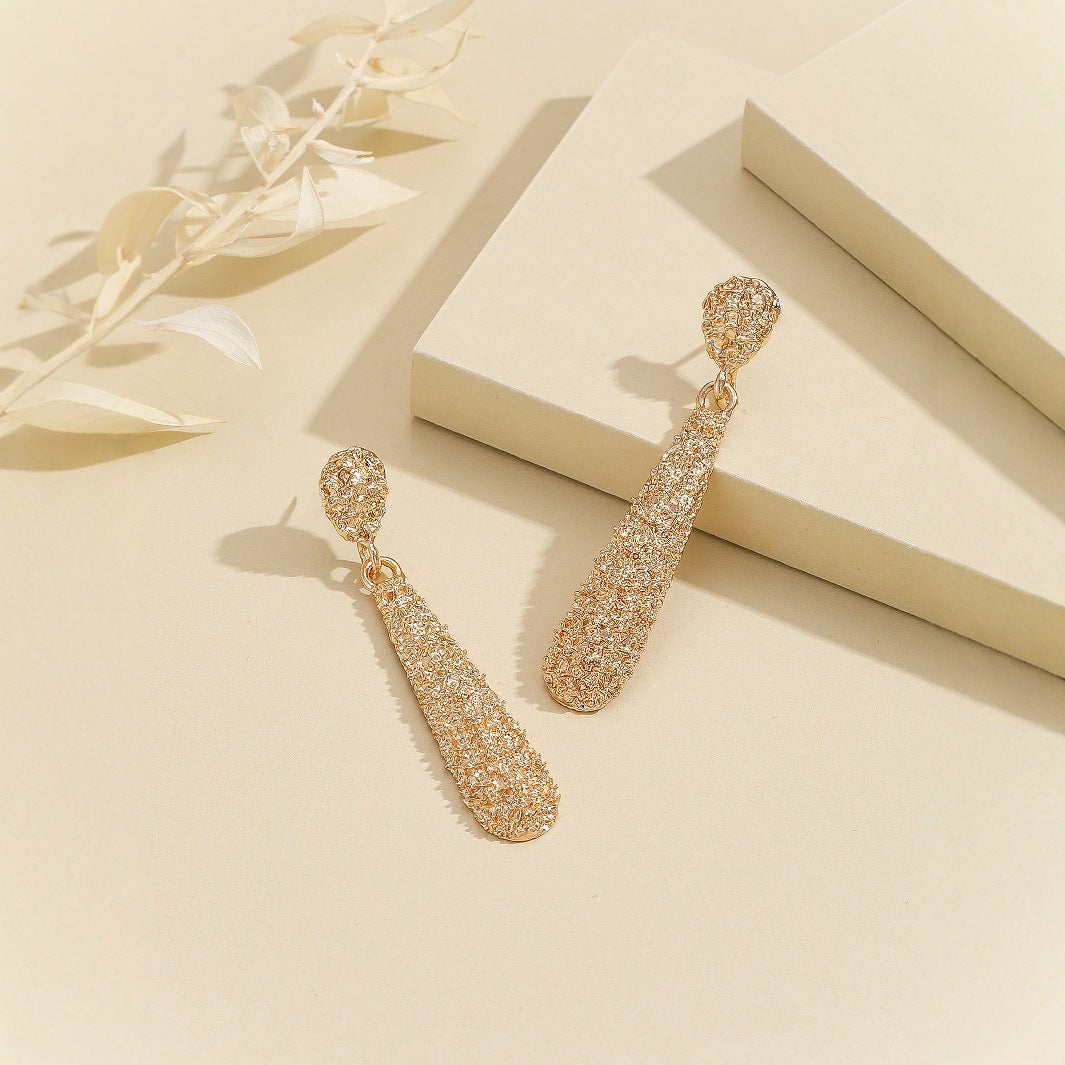 Wholesale Trendy Gold Electroplated Alloy Water Drop Irregular Earrings For Women Chic Jewelry Accessory For Resale