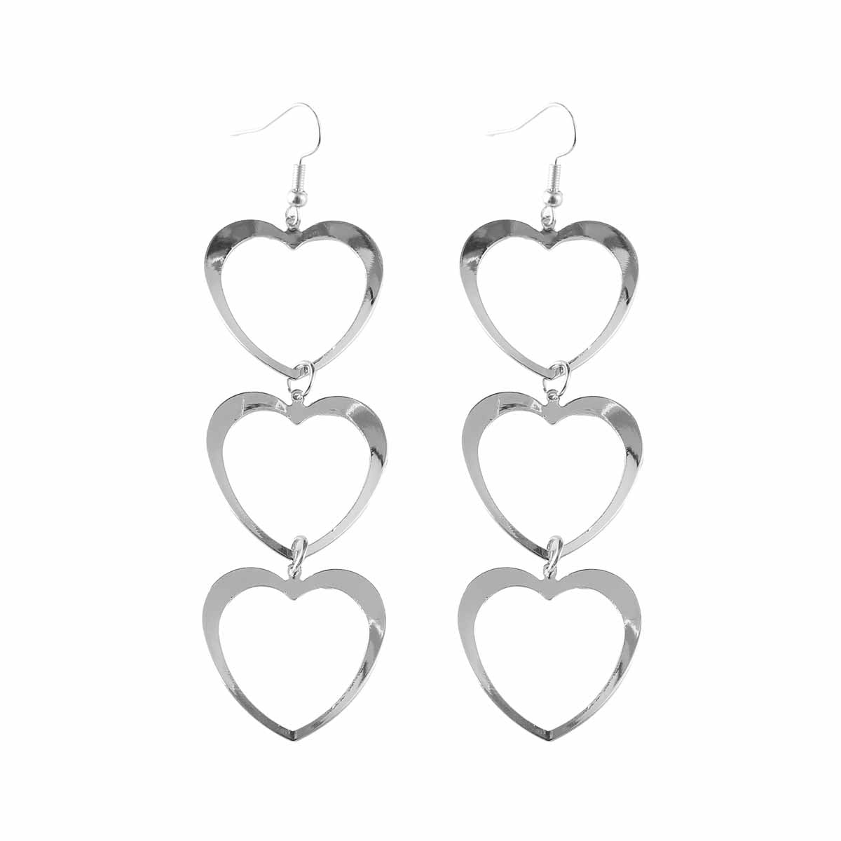 Wholesale  Retro  Luxury Cut Out Heart Long Earrings