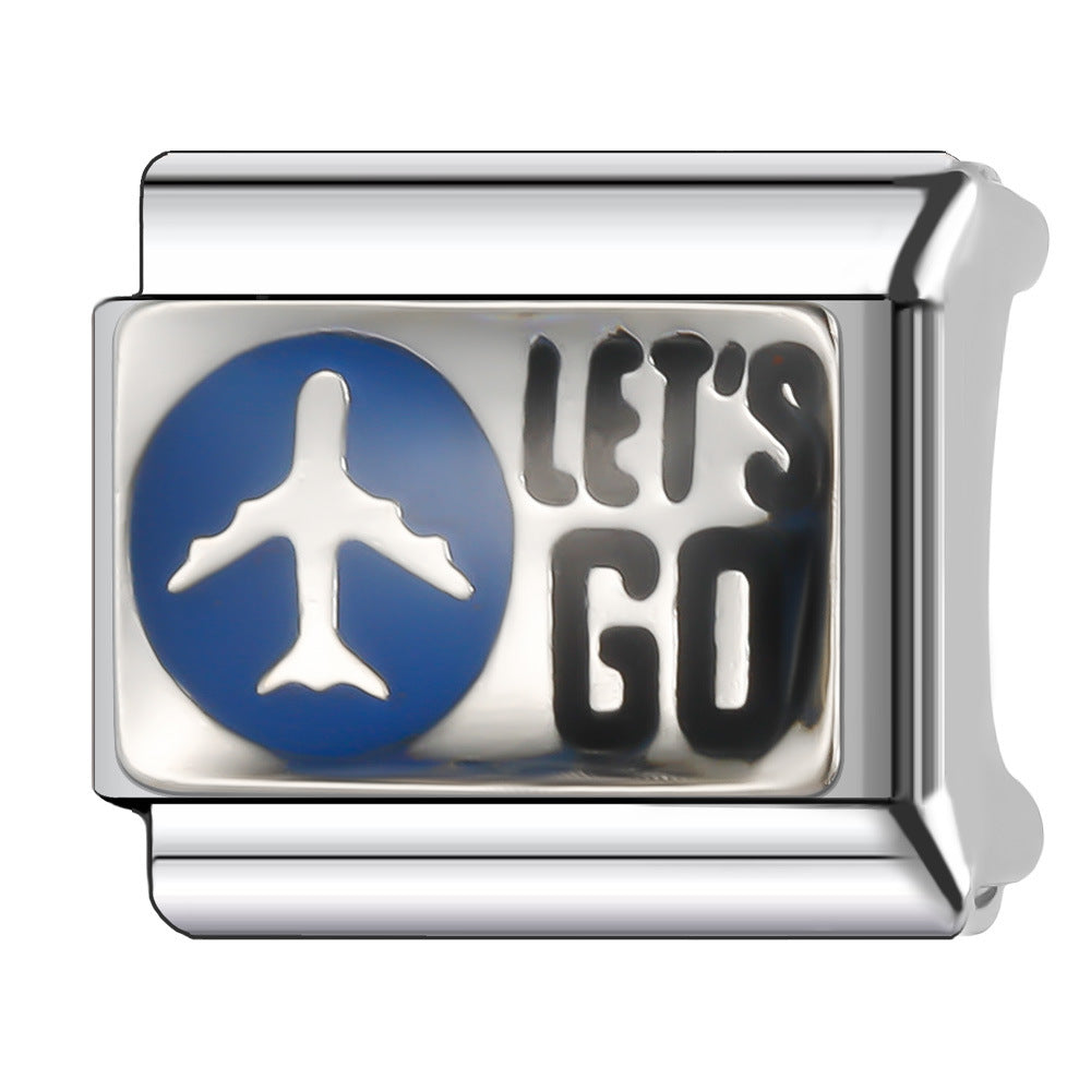 Wholesale Italian Charm Bracelet 9mm DIY Splicing Cute Creative Stainless Steel Composable Bracelet