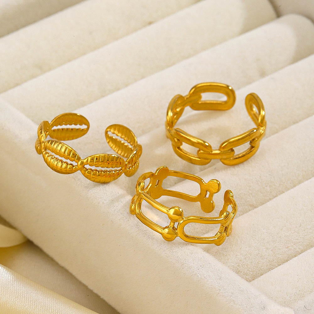 Wholesale Gold Plated Rings Stainless Steel Rings Hollow Open Adjustable Rings ACC-RS-JiaLi007
