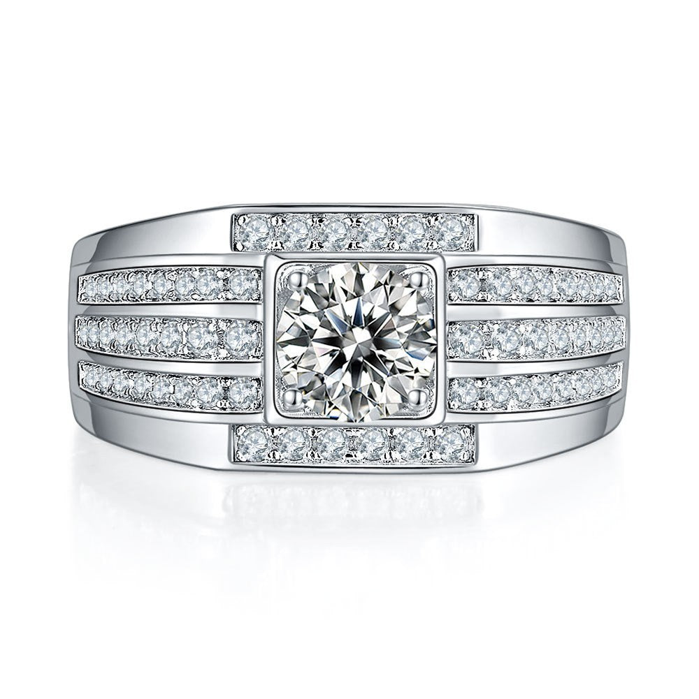 Wholesale  silver ring 925 inlaid carat D color moissanite ring