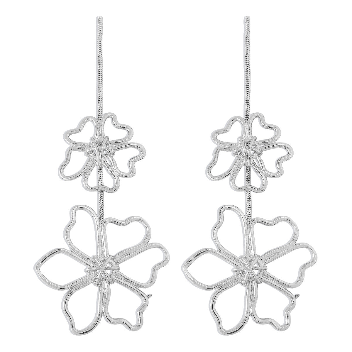 Wholesale spring and summer metal simple flower earrings