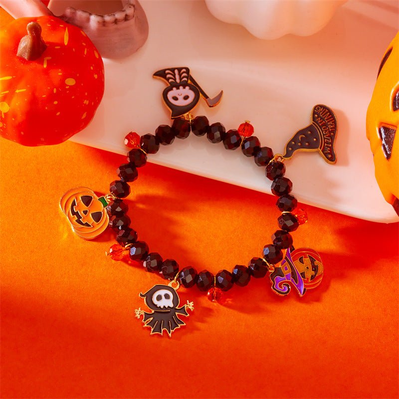 Wholesale  Pumpkin  Crystal Beaded Bracelet Party Gift Fashion Accessory
