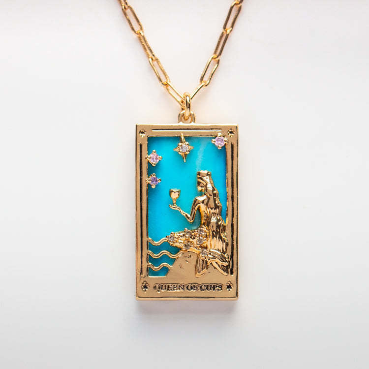 Wholesale Vintage Plated Tarot Cards Necklace
