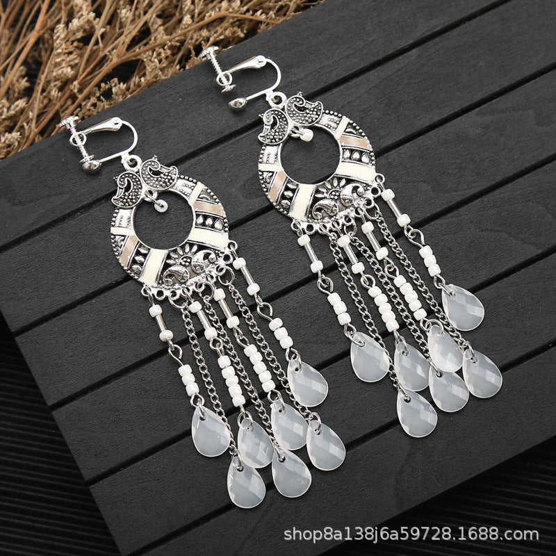 Wholesale alloy ethnic style long earrings