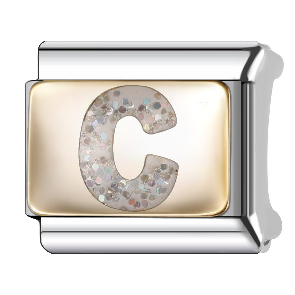 Wholesale Italian Module 9mm Oil-Dropping Gorgeous Letter Bracelet