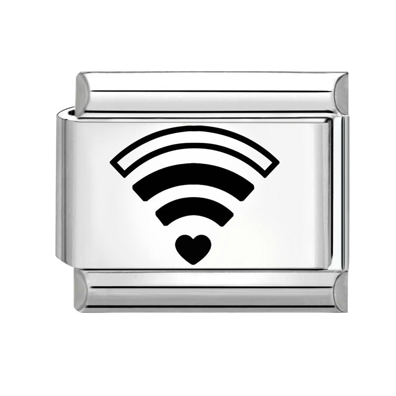 Wholesale 9mm Italian Charm Starter Bracelets DIY Black and white Creative Stainless Steel Composable Bracelet