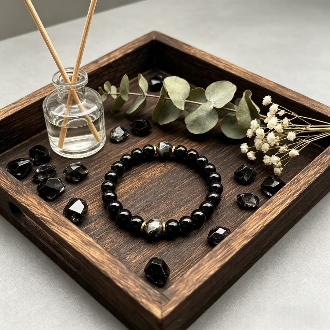 Wholesale Stylish Beaded Black Obsidian Bracelet Unisex Jewelry Accessory Travel Souvenir Gift