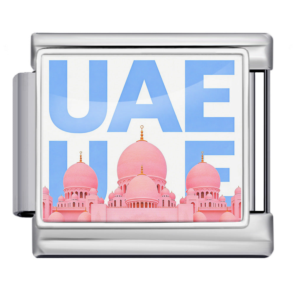 Wholesale 9mm Italian Charm Starter Bracelets DIY Landmark Pattern Stainless Steel Composable Bracelet