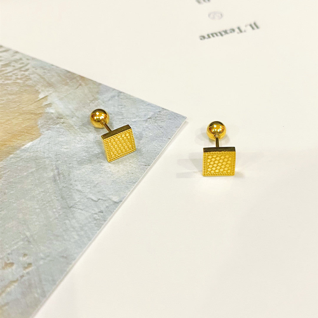 Wholesale Titanium Steel Non-fading Screw Mini Earrings ACC-ES-YZXW001