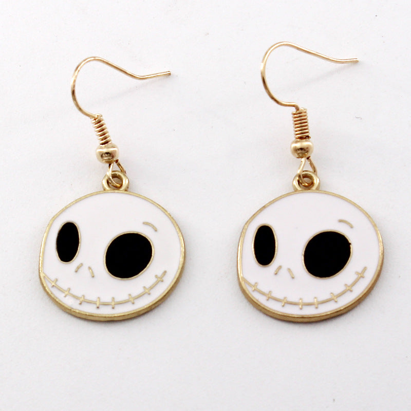 Wholesale Halloween Skull Mummy Witch Alloy Oil Drop Earrings ACC-ES-Liyao005