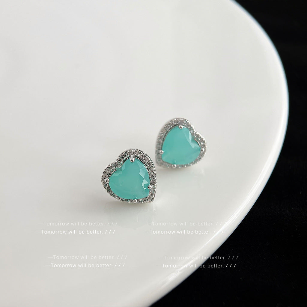Wholesale Electroplated Colorful Gem Zircon Earrings Flower Earrings ACC-ES-Eryu009