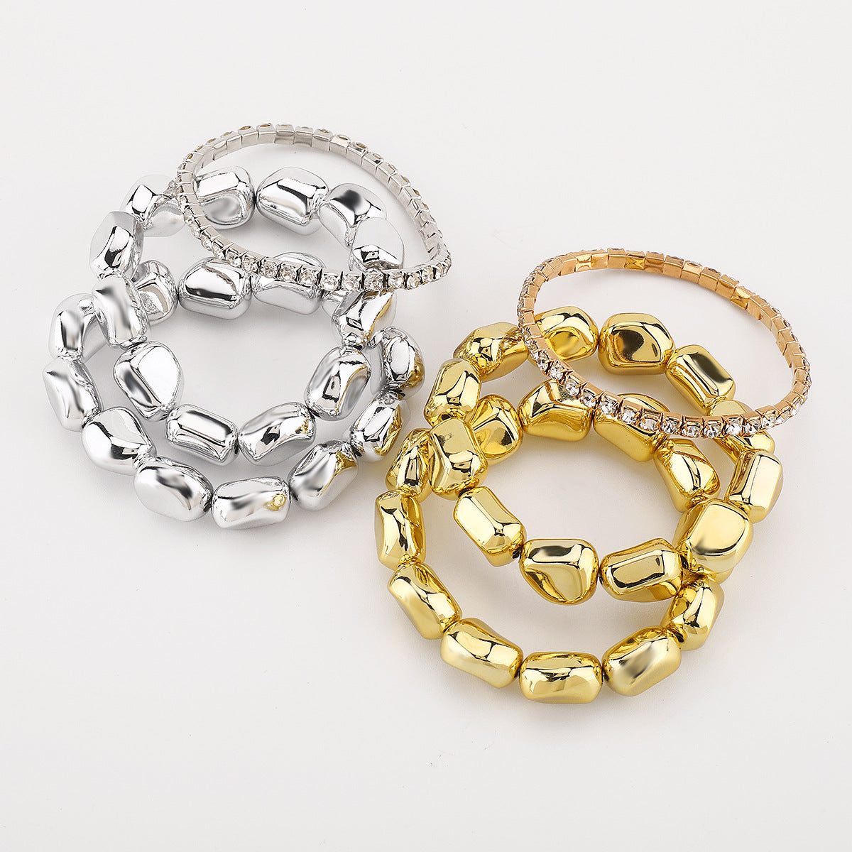 Wholesale Metal Irregular Geometry Bracelet  Rhinestone Bracelet