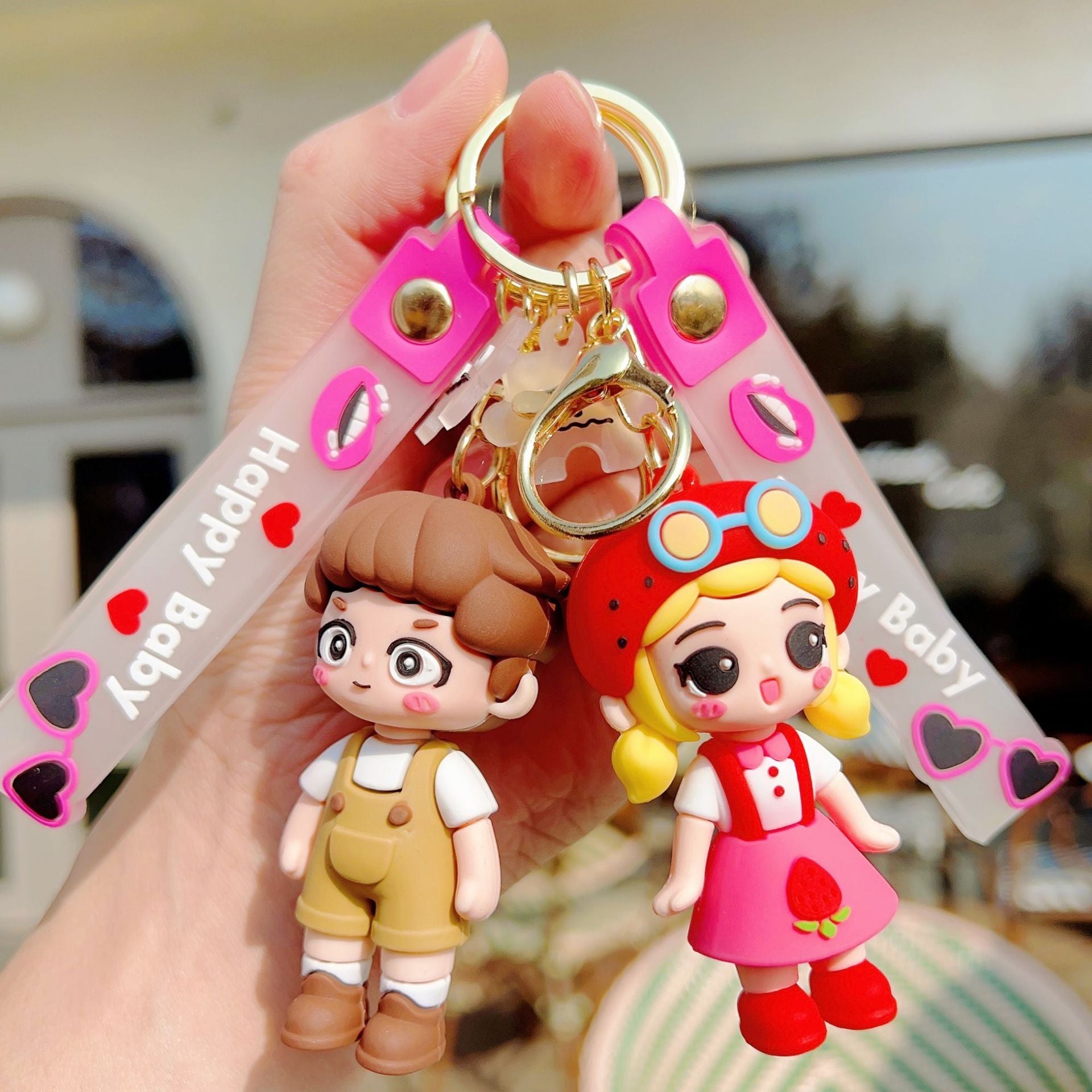 Wholesale Creative Keychain Cartoon Fashion Boy Girls Eco-Friendly PVC Keychain ACC-KC-WenChuan003
