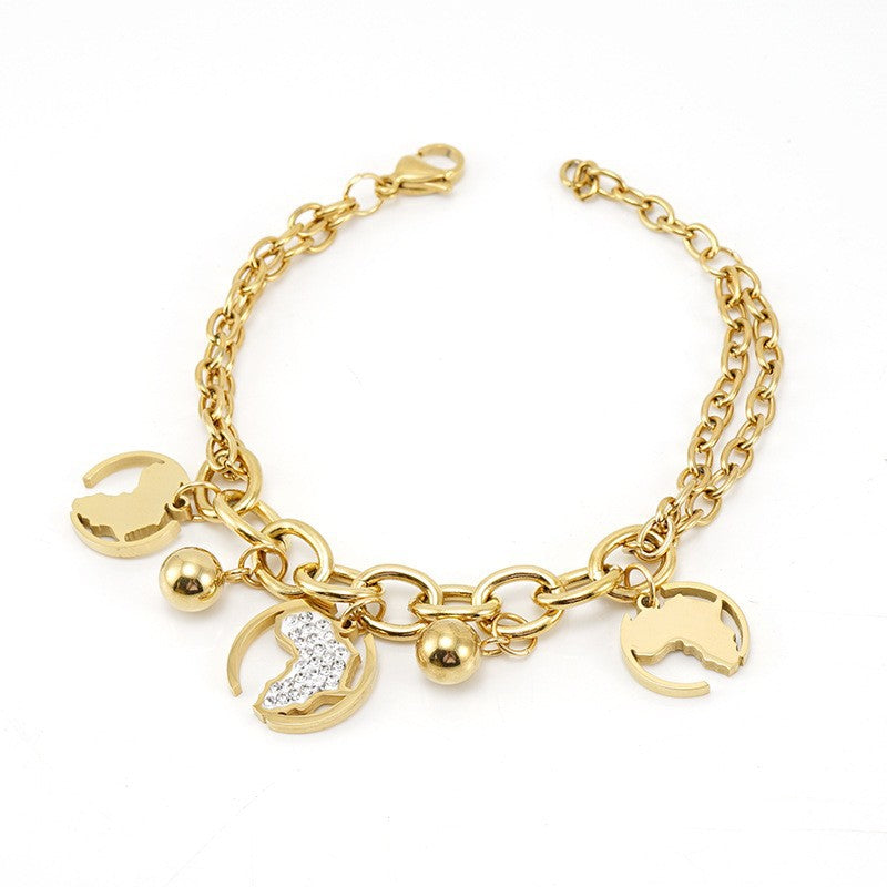 Wholesale Stainless steel zircon bracelet