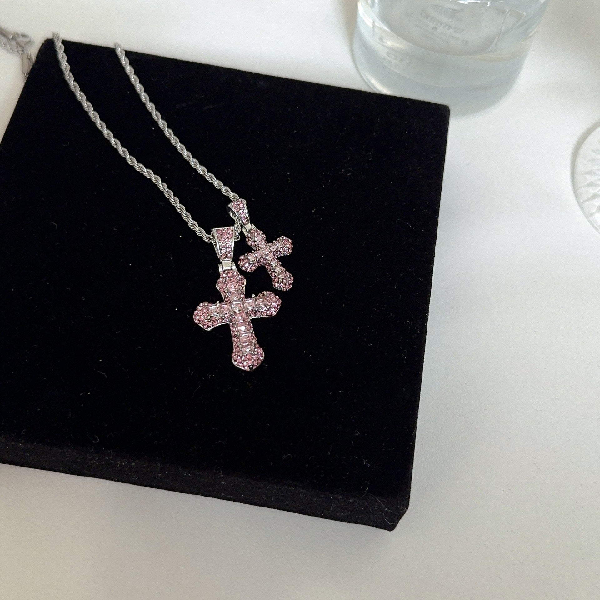 Wholesale  hip hop full diamond cross personality  necklace