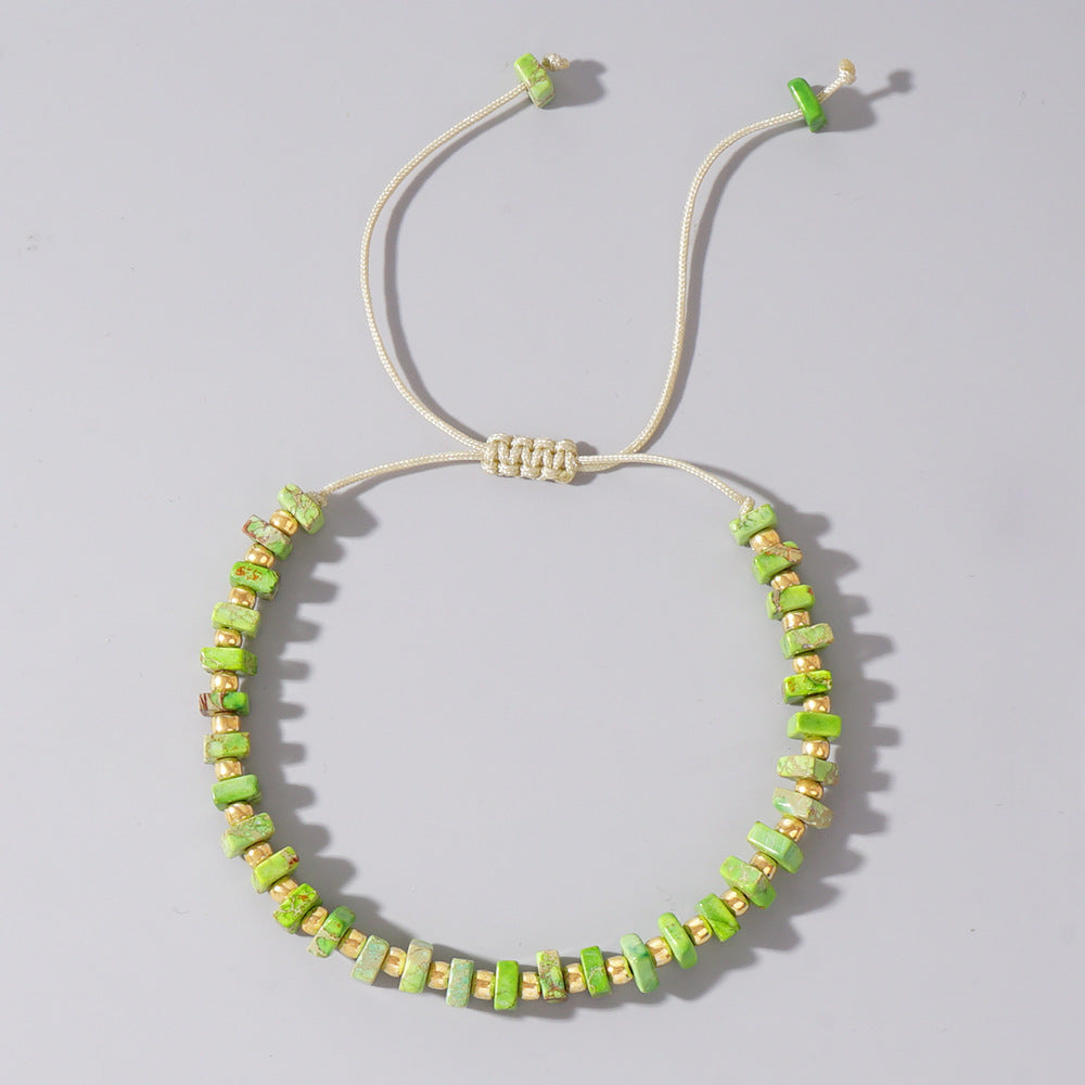 Wholesale Retro Gold Beads Color Emperor Stone  Bracelet