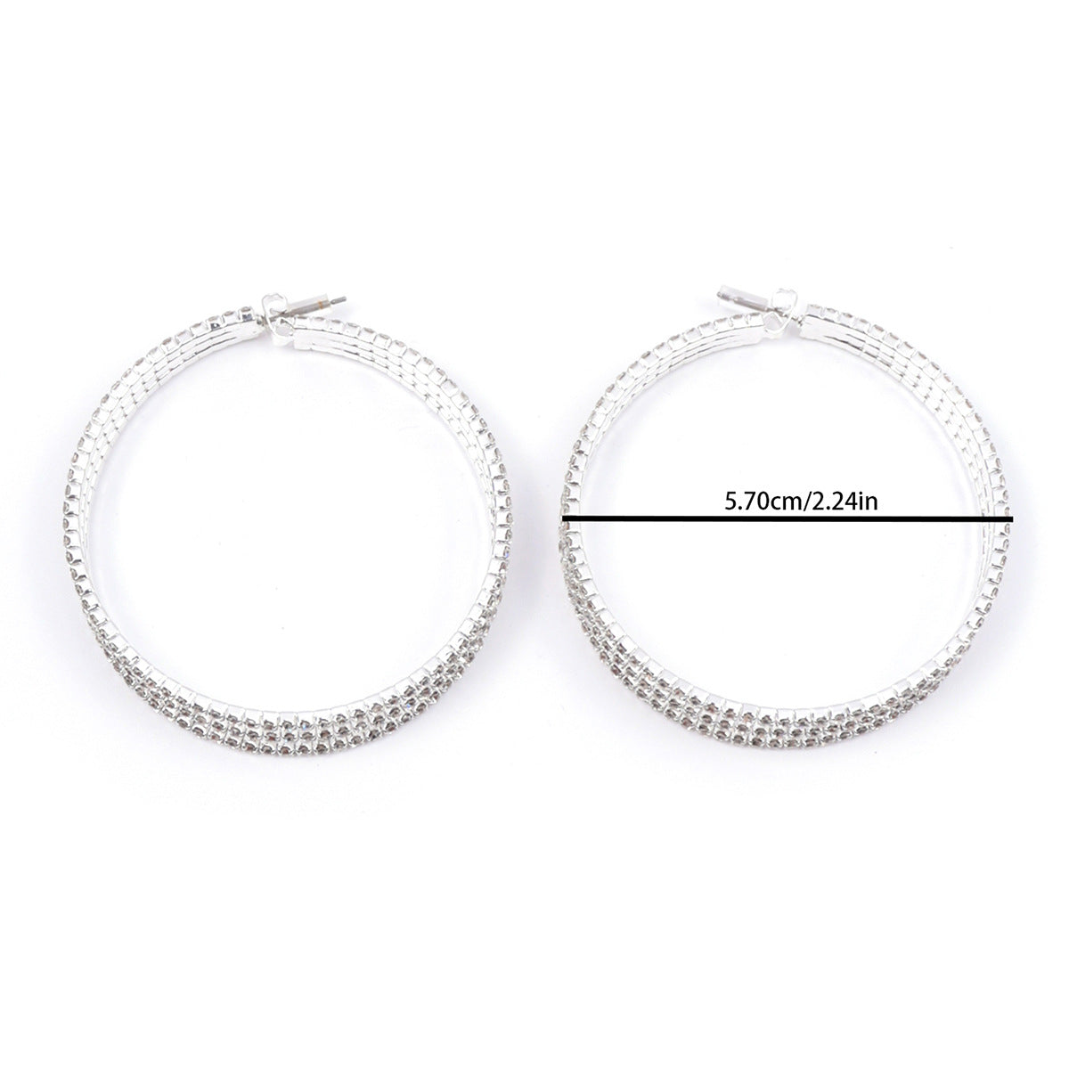 Wholesale  personalized earrings alloy Diamond-embedded craft popular round big earrings