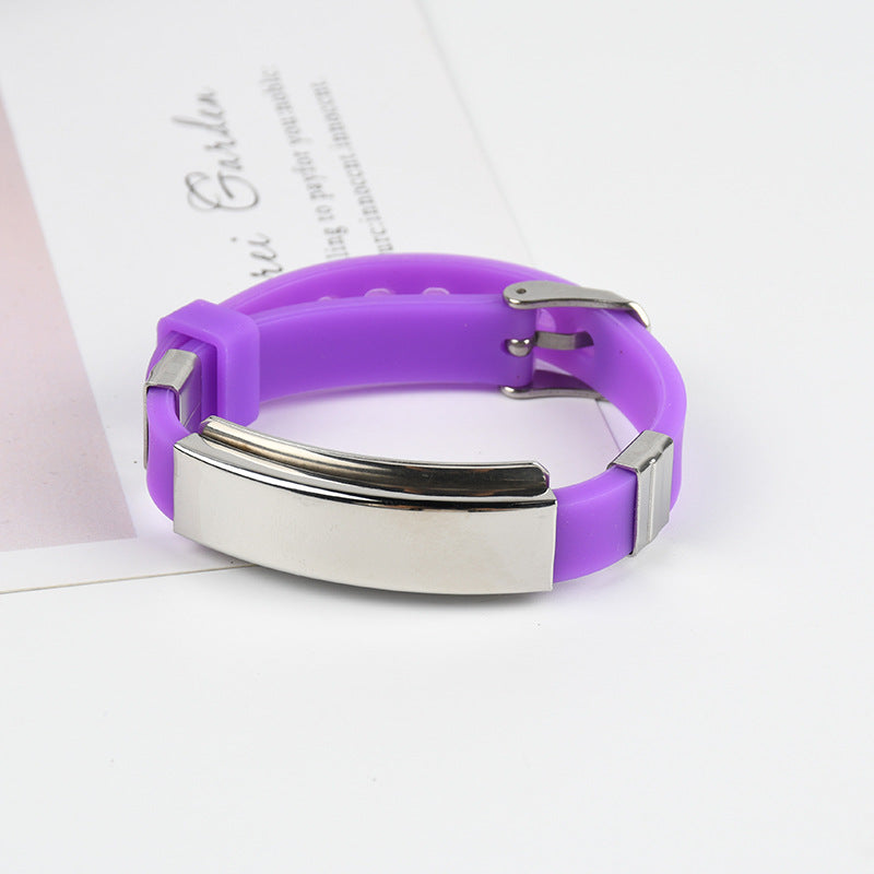 Wholesale Stainless Steel Silicone Bracelet