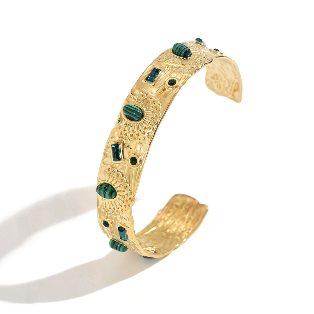 Wholesale Geometric Rhinestone Stainless Steel Adjustable Open Bangle Bracelet Fashion Jewelry Accessory