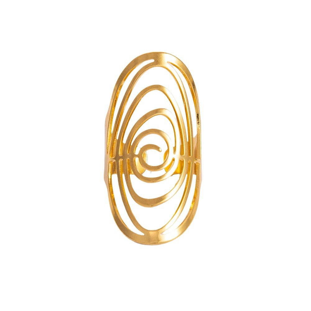 Wholesale Irregular Oval Luxury 18K Gold Rings ACC-RS-YuHui005